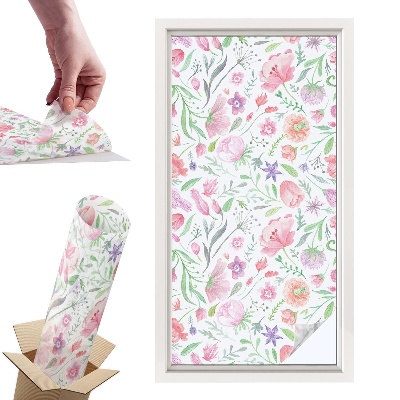 Naklejki witrażowe na drzwi Kwiatowy wzór