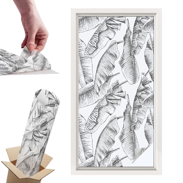 Witraż samoprzylepny na okno Tropikalne liście