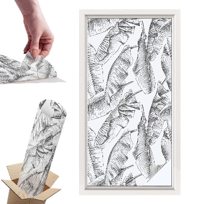 Witraż samoprzylepny na okno Tropikalne liście