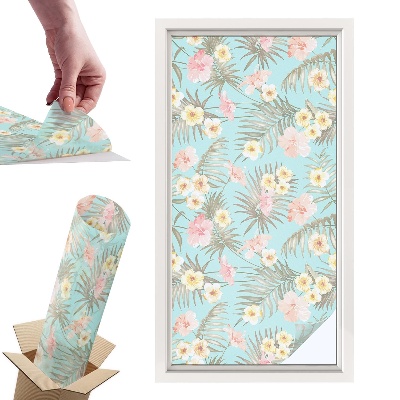 Naklejki witrażowe na drzwi Tropikalny wzór