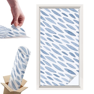 Okleina na okno mleczna Niebieskie pociągnięcia