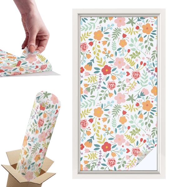 Okleina na okno mleczna Kwiatowy wzór