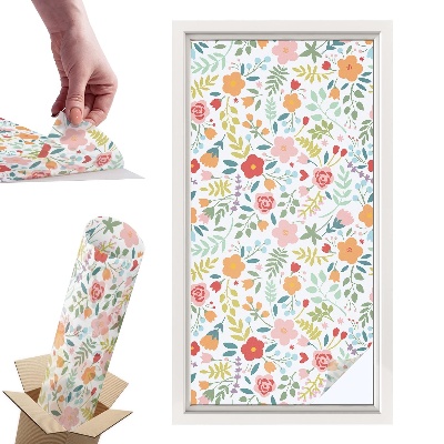 Okleina na okno mleczna Kwiatowy wzór