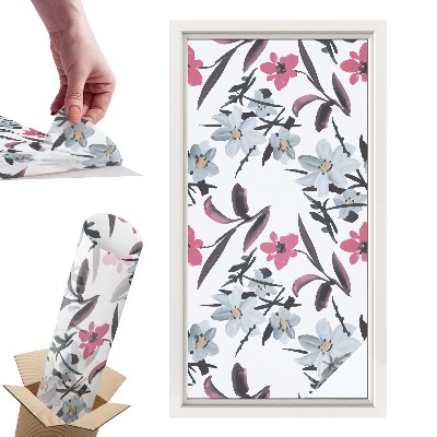 Witraż samoprzylepny na okno Kwiatowy wzór