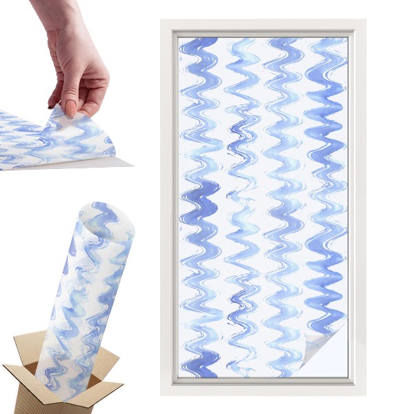 Witraż samoprzylepny na okno Niebieskie fale
