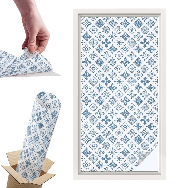 Okleina na okno mleczna Kwiatowy ornament