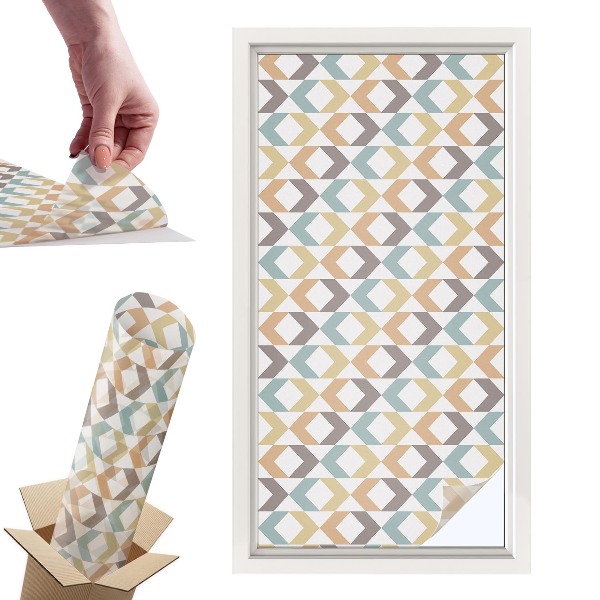 Naklejki witrażowe na drzwi Geometryczne romby