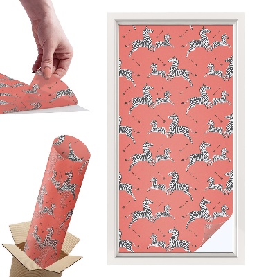 Naklejki witrażowe na drzwi Zebra motyw