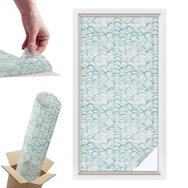 Okleina na okno mleczna Zielona fala