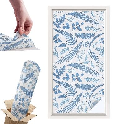 Okleina na okno mleczna Botaniczny wzór