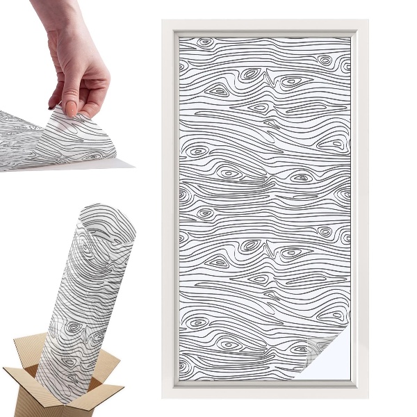 Naklejki witrażowe na drzwi Linie drewna