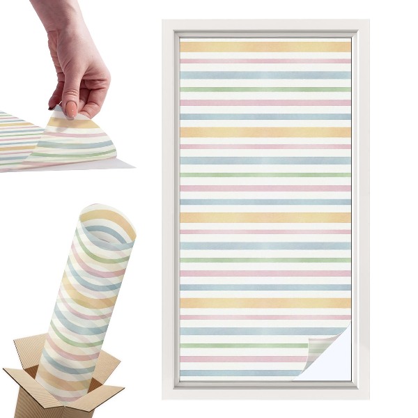 Naklejki witrażowe na drzwi Pastelowe paski