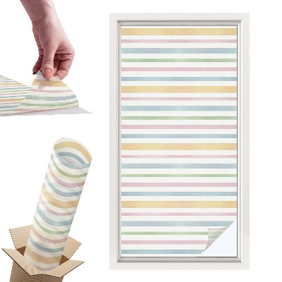 Naklejki witrażowe na drzwi Pastelowe paski