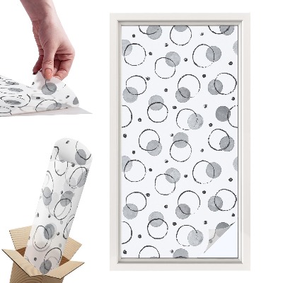 Okleina na okno mleczna Szare koła