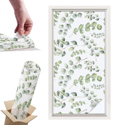 Okleina na okno mleczna Liście botaniczne