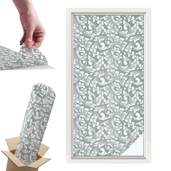 Naklejki witrażowe na drzwi Liściasta elegancja