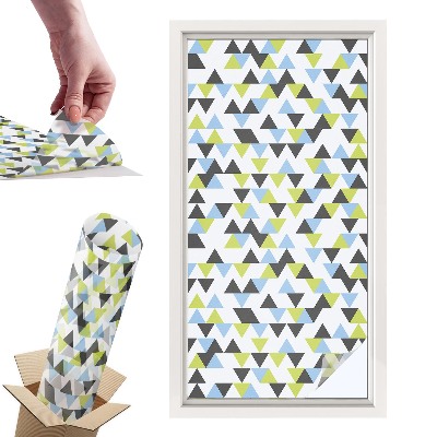 Okleina na okno mleczna Geometryczne trójkąty