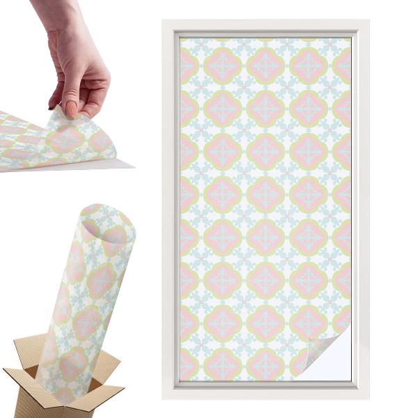 Naklejki witrażowe na drzwi Pastelowy ornament