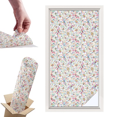 Witraż samoprzylepny na okno Barwna egzotyka