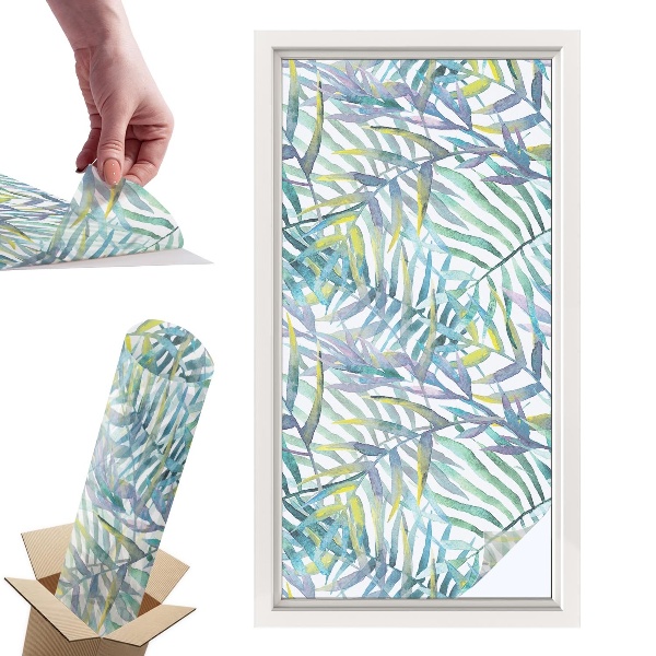 Naklejki witrażowe na drzwi Tropikalna akwarela