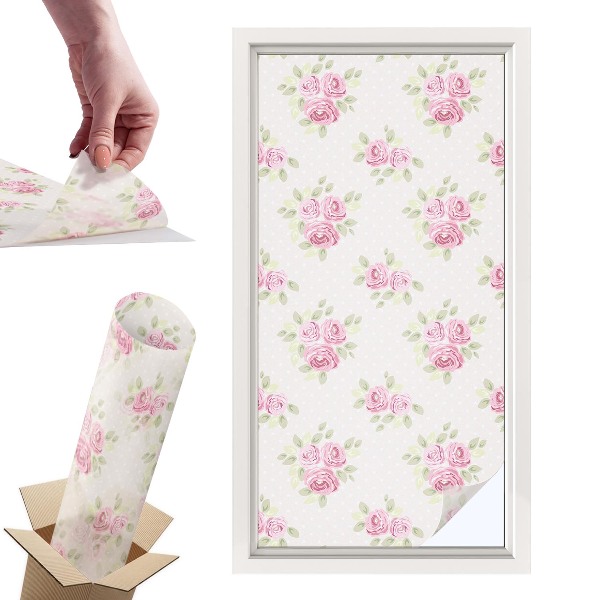 Witraż samoprzylepny na okno Kwiatowy wzór