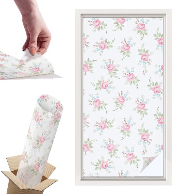 Naklejki witrażowe na drzwi Romantyczne róże