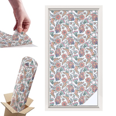 Okleina na okno mleczna Kwiatowa elegancja