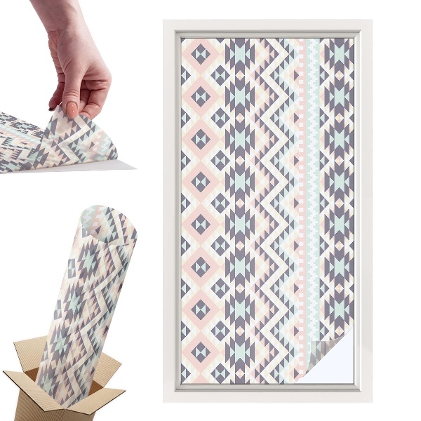 Witraż samoprzylepny na okno Pastelowa geometria