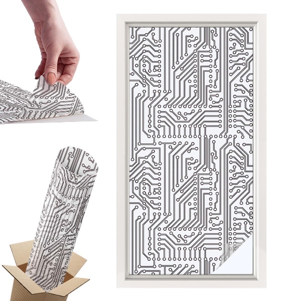 Okleina na okno mleczna Techniczny motyw