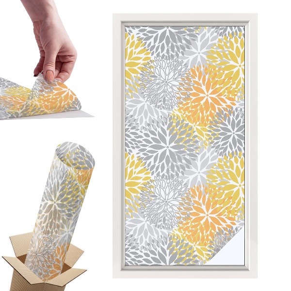 Okleina na okno mleczna Kolorowe kwiaty