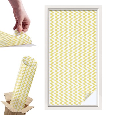 Witraż samoprzylepny na okno Żółte zygzaki