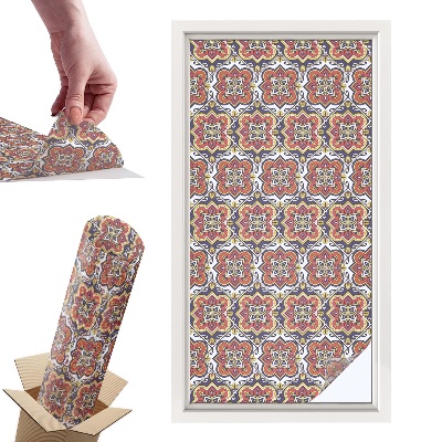 Okleina na okno mleczna Kwiatowy ornament