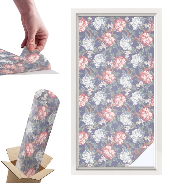 Witraż samoprzylepny na okno Kwiatowa elegancja