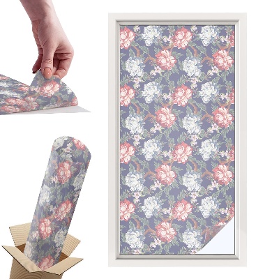 Witraż samoprzylepny na okno Kwiatowa elegancja