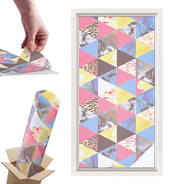 Naklejki witrażowe na drzwi Kolorowe trójkąty