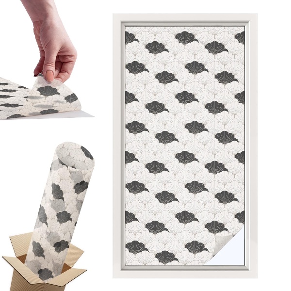 Okleina na okno mleczna Kontrastowe wachlarze