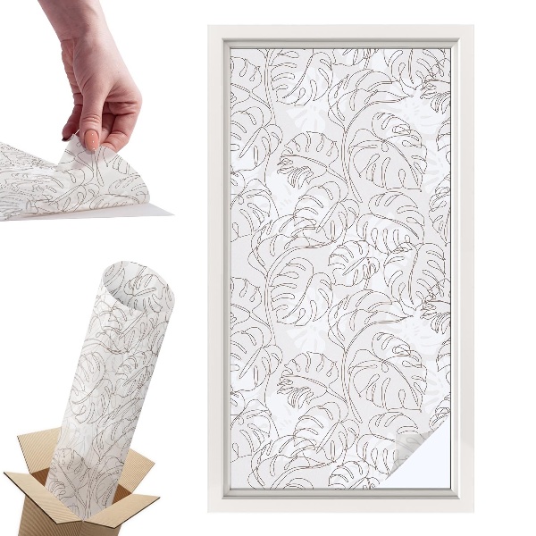 Naklejki witrażowe na drzwi Roślinny ornament