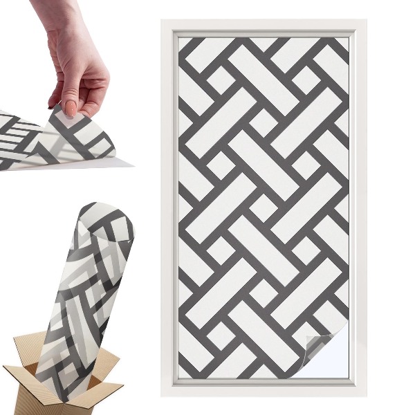 Okleina na okno mleczna Przeplatające prostokąty