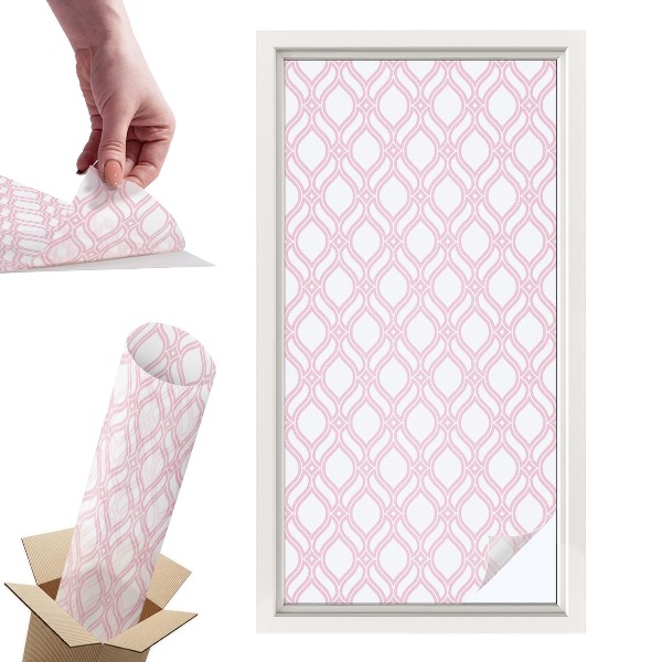Okleina na okno mleczna Różowe linie