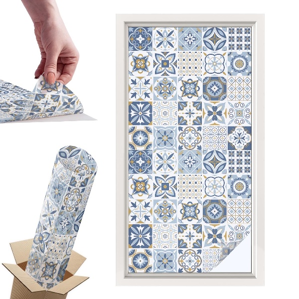 Naklejki witrażowe na drzwi Mozaika płytek