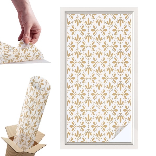 Okleina na okno mleczna Roślinna elegancja