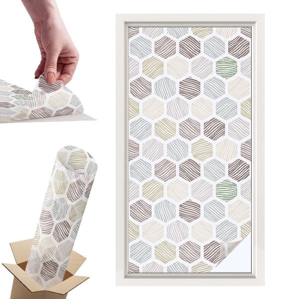 Okleina na okno mleczna Geometryczne fale