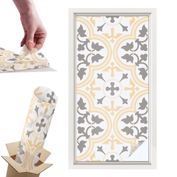 Naklejki witrażowe na drzwi Roślinne wzory