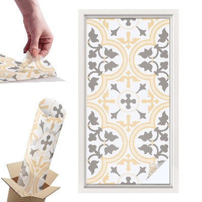 Naklejki witrażowe na drzwi Roślinne wzory