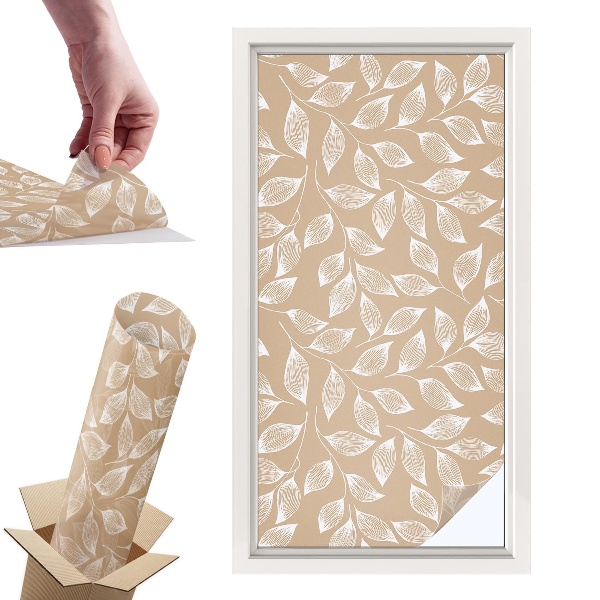 Naklejki witrażowe na drzwi Liście natura