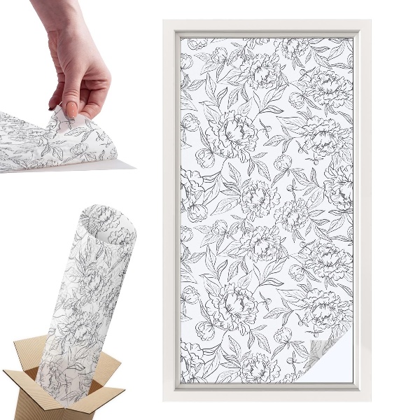 Witraż samoprzylepny na okno Kwiatowy motyw