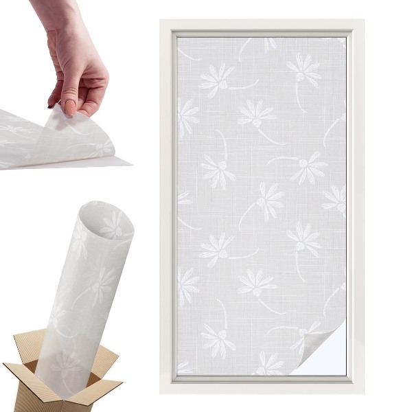 Naklejki witrażowe na drzwi Kwiatowe wzory