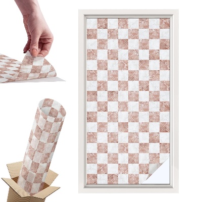 Naklejki witrażowe na drzwi Klasyczna szachownica