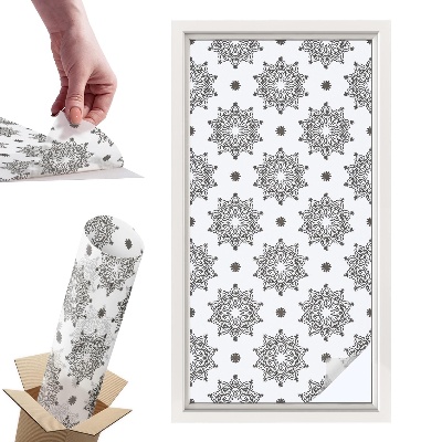 Okleina na okno mleczna Klasyczne rozety