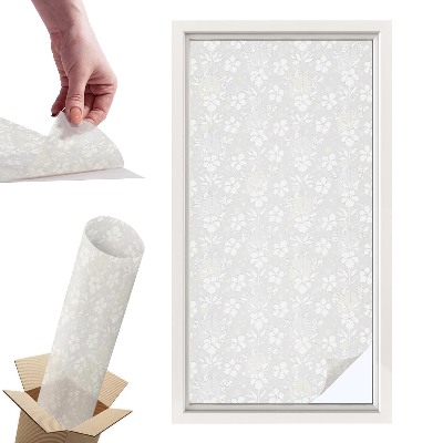 Okleina na okno mleczna Subtelne kwiaty